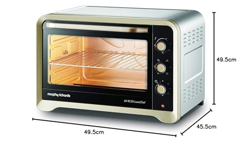(Renewed) Morphy Richards 60 Ltr 60RCSS LuxeChef Oven Toaster Griller, with Convection and Rotisserie Function, Gold