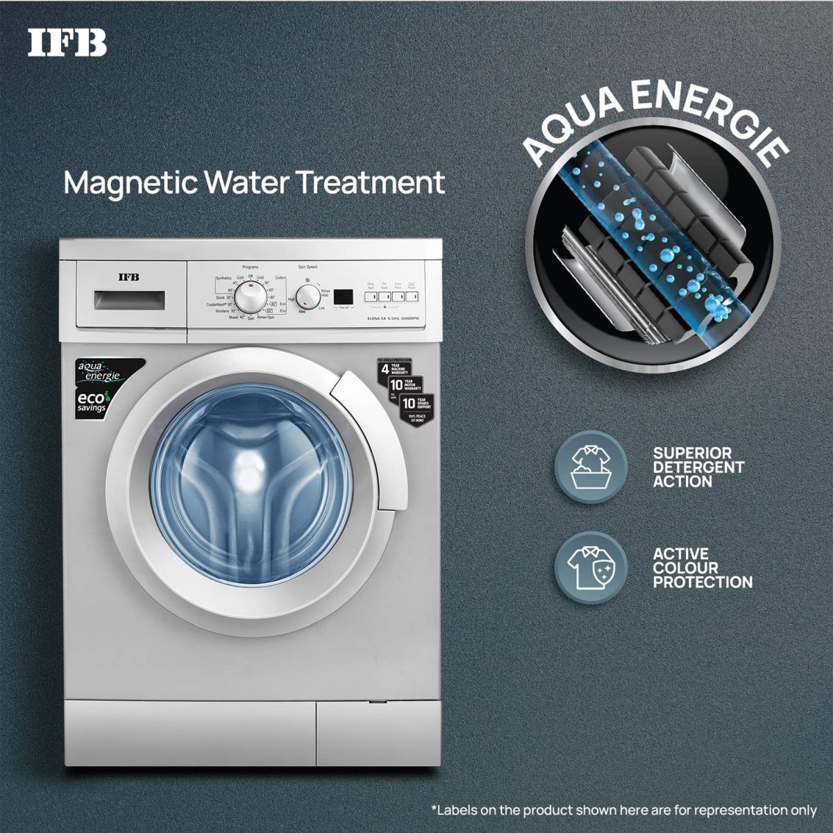 IFB 6.5 Kg Fully-Automatic Front Loading Washing Machine (Elena SX 6510, SX -Silver, In-Built Heater)