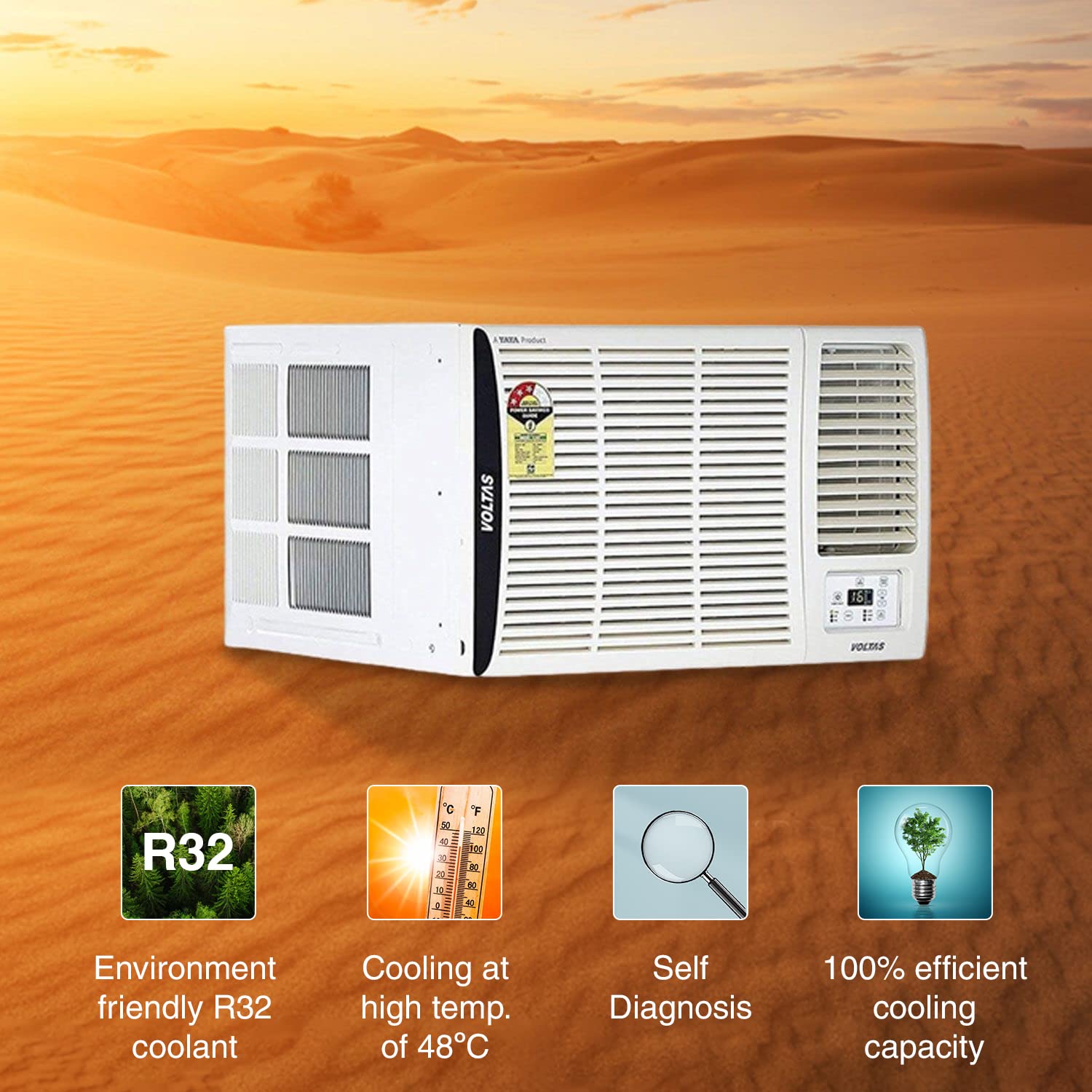 Voltas 1.5 Ton 3 Star, Fixed Speed Window AC 183 Vectra Elite White