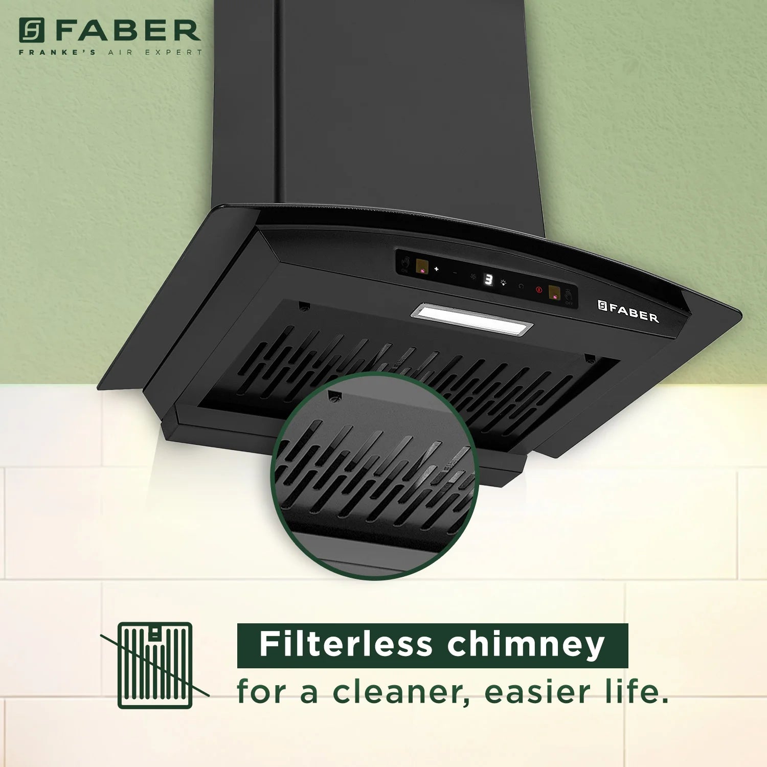 Faber Kitchen Chimney Hood ZEAL BLDC HC SC FL BK IN 60 - C: Efficient and Stylish