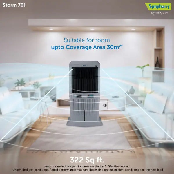 Symphony Storm 70i Desert Air Cooler (70L, Grey)