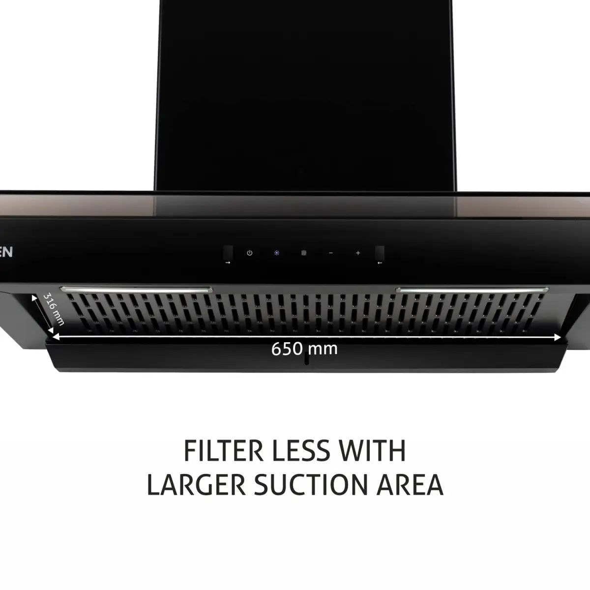 Glen Auto Clean 90cm, 1200 m3/h Glass Kitchen Chimney, Filter less with Motion Sensor- Black (6062 BL AC 90)
