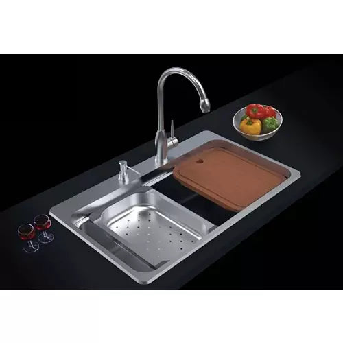 Hindware Bennett 30x18x9 inch Matt Finish SS Single Bowl Kitchen Sink