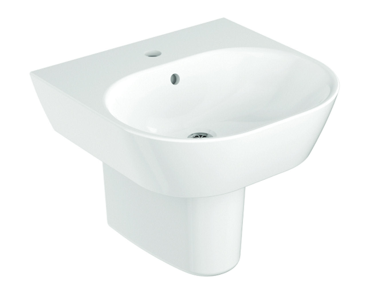 kohler K-24560IN-0 482mm x 466mm round wall mount lavatory with half pedestal