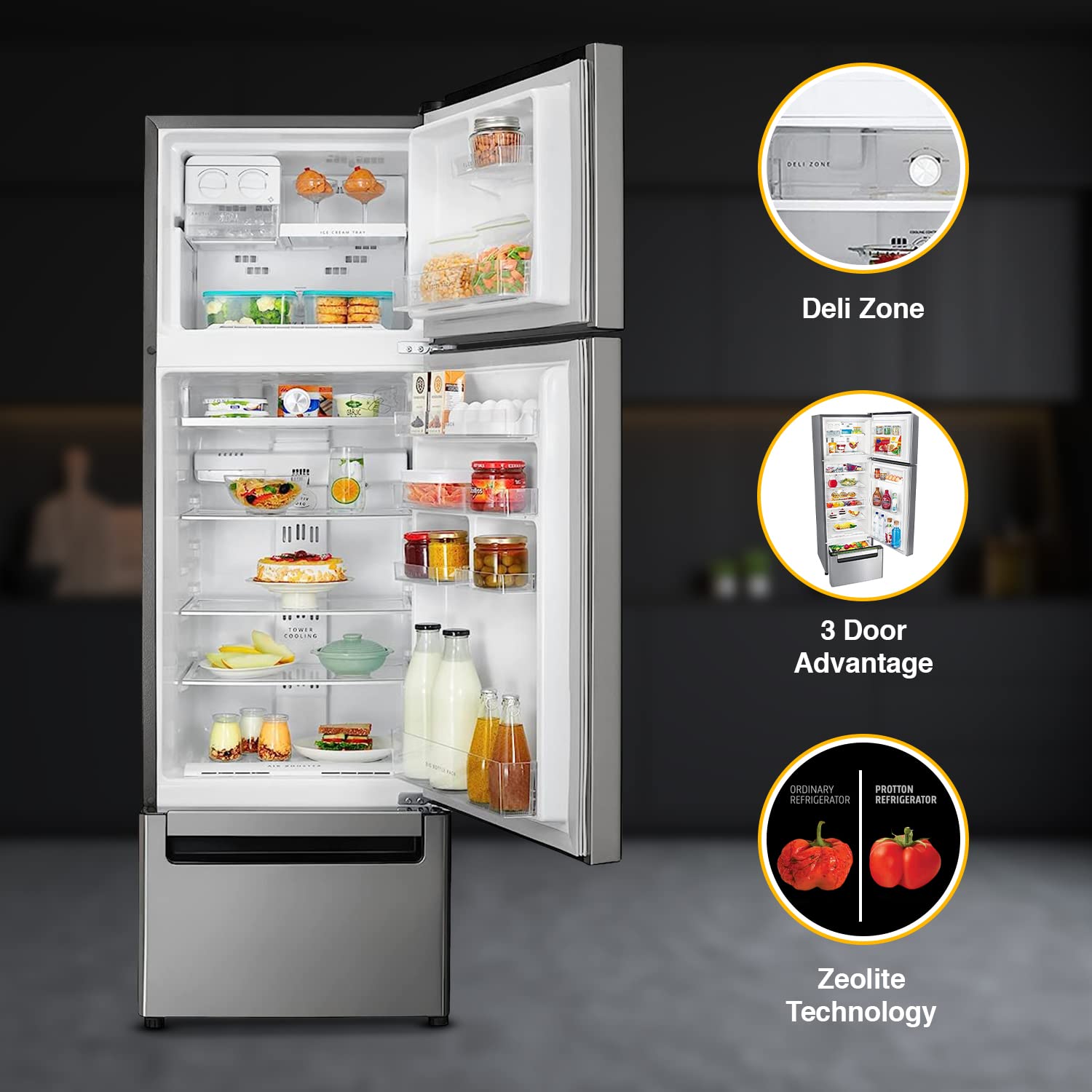 Whirpool  Refrigerator FP 263D PROTTON ROY 240lt German Steel