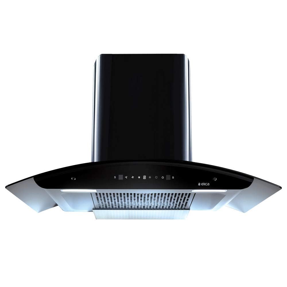 Elica Wall Mounted Auto Clean 90 cm 1400 m3/h Black Chimney ( WD TFL HAC 90 MS NERO )
