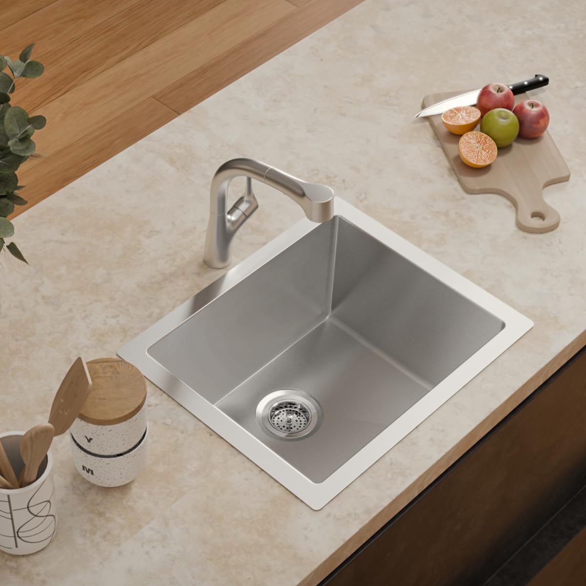 Kohler Kitchen Sink | 1.2 mm Thick Stainless Steel Single Bowl with SilentShield™ | 10" Deep, Round Corners for Easy Cleaning | 18x16x10 inches, Brushed Matte Steel