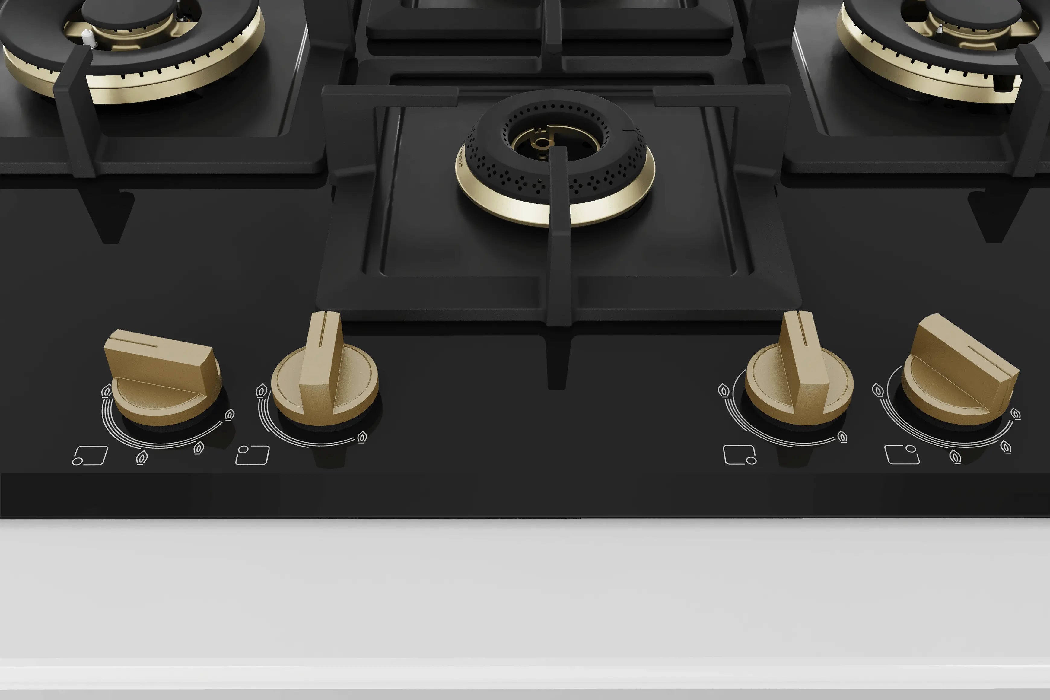 BOSCH PNI7B6G20I Automatic Glass Hob 4 Brass BURNER Triple Ring Black 75 CM