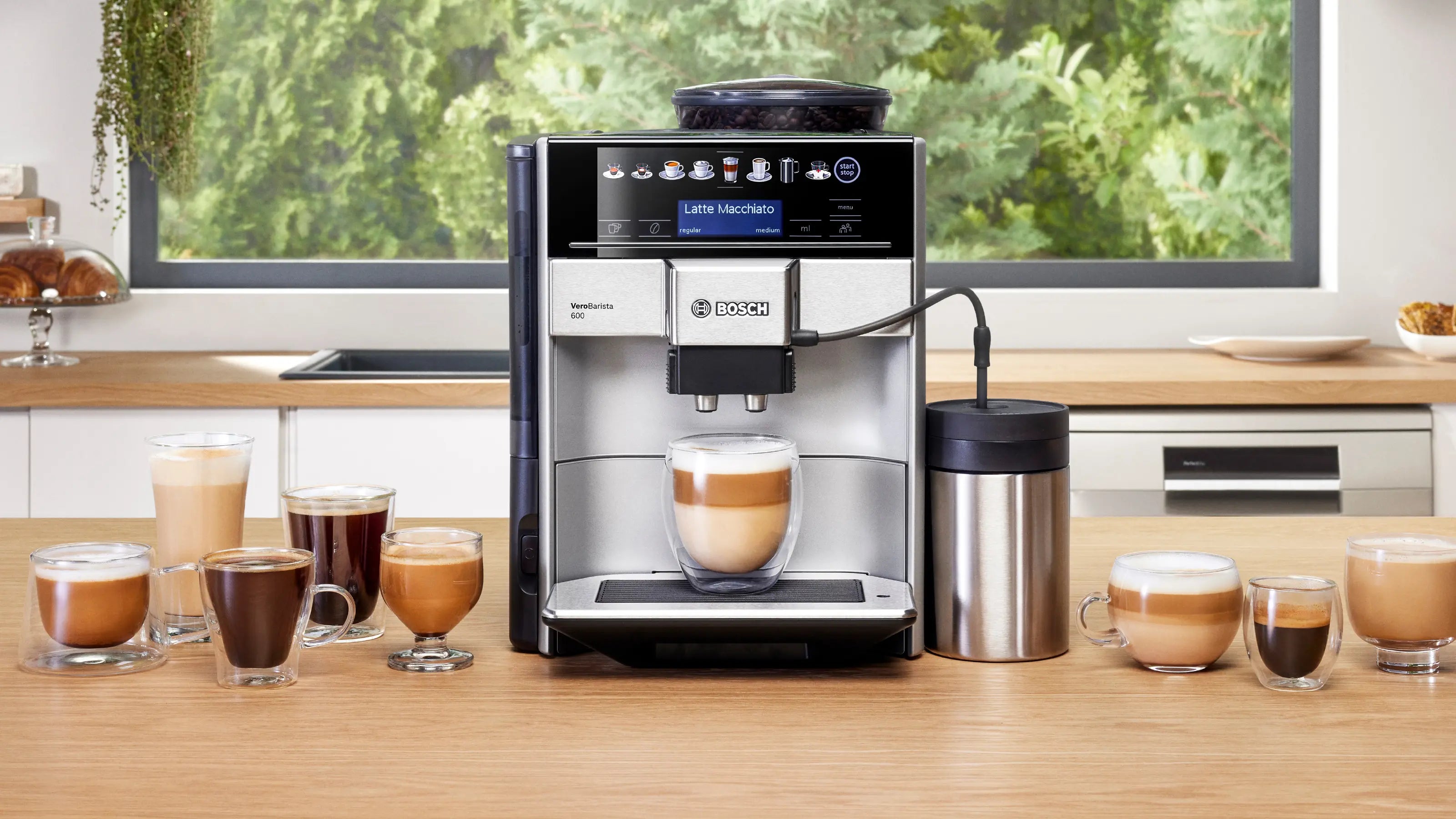 Bosch Series 6, Fully Automatic Espresso Machine TIS65621IN Verobarista 600, Silver