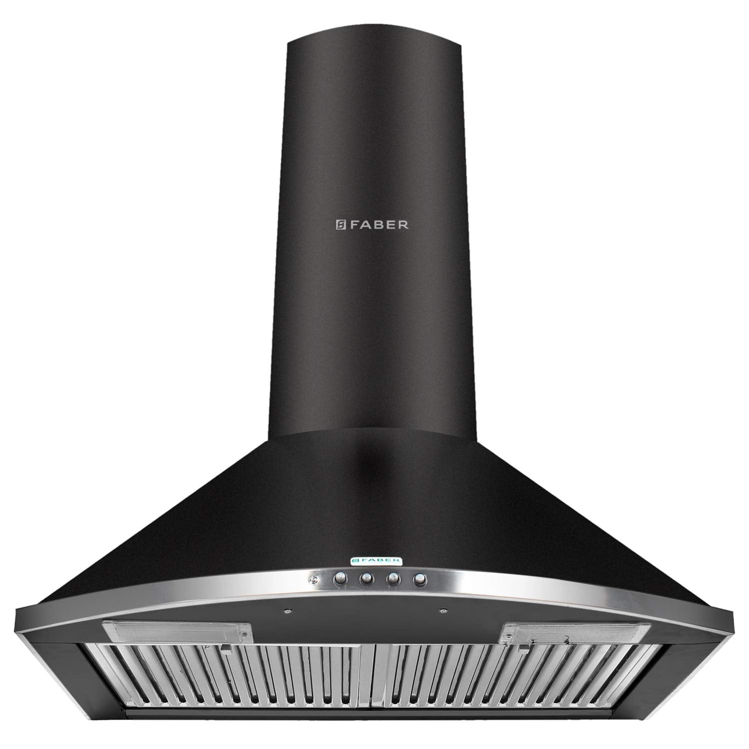 Faber 60 cm 1095 m³/HR Pyramid Kitchen Chimney (HOOD TENDER 3D BK T2S2 LTW 60, 2 Baffle Filters, Black)