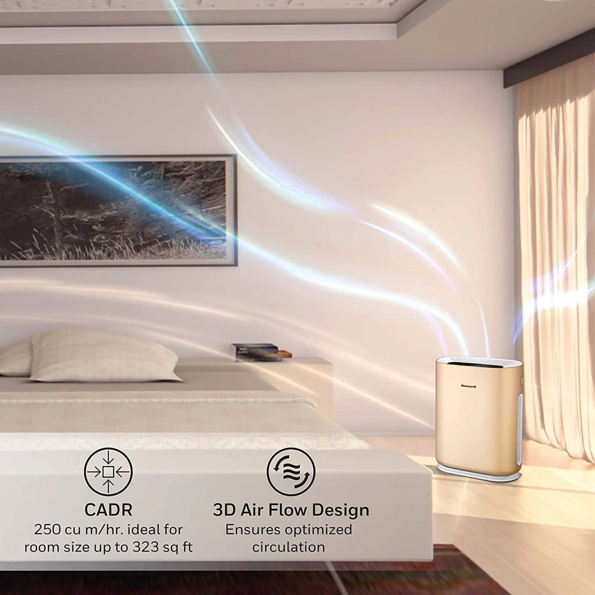 Honeywell Air Touch A5 53-Watt Room Air Purifier (Champagne Gold)