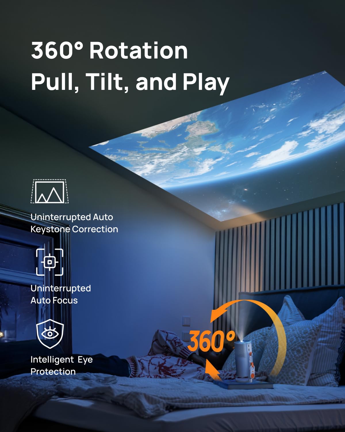 XGIMI MoGo 4 Portable Laser Projector - 1080P FHD, 550 ISO Lumens, Google TV & Netflix
