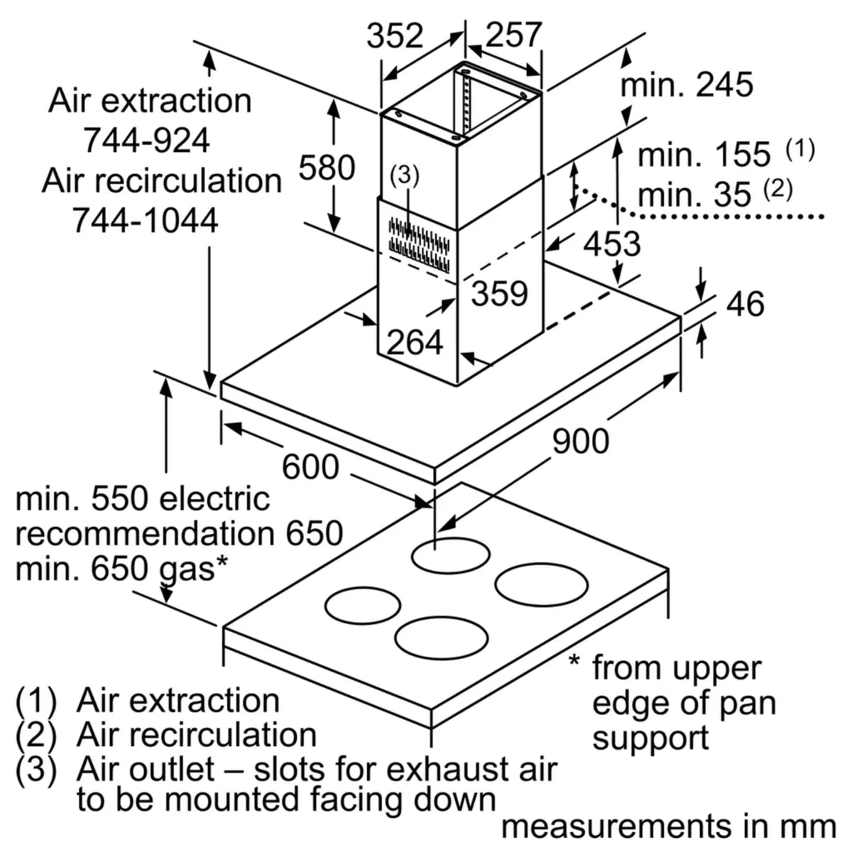 siemens island chimney 90cm ss LF91BUV50I