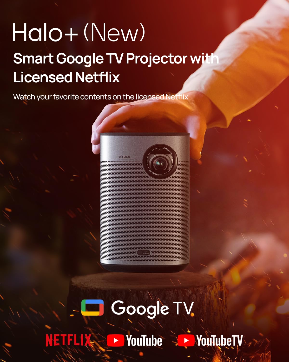 XGIMI Halo+ GTV: Portable Projector TV with Netflix, 700 ISO Lumens
