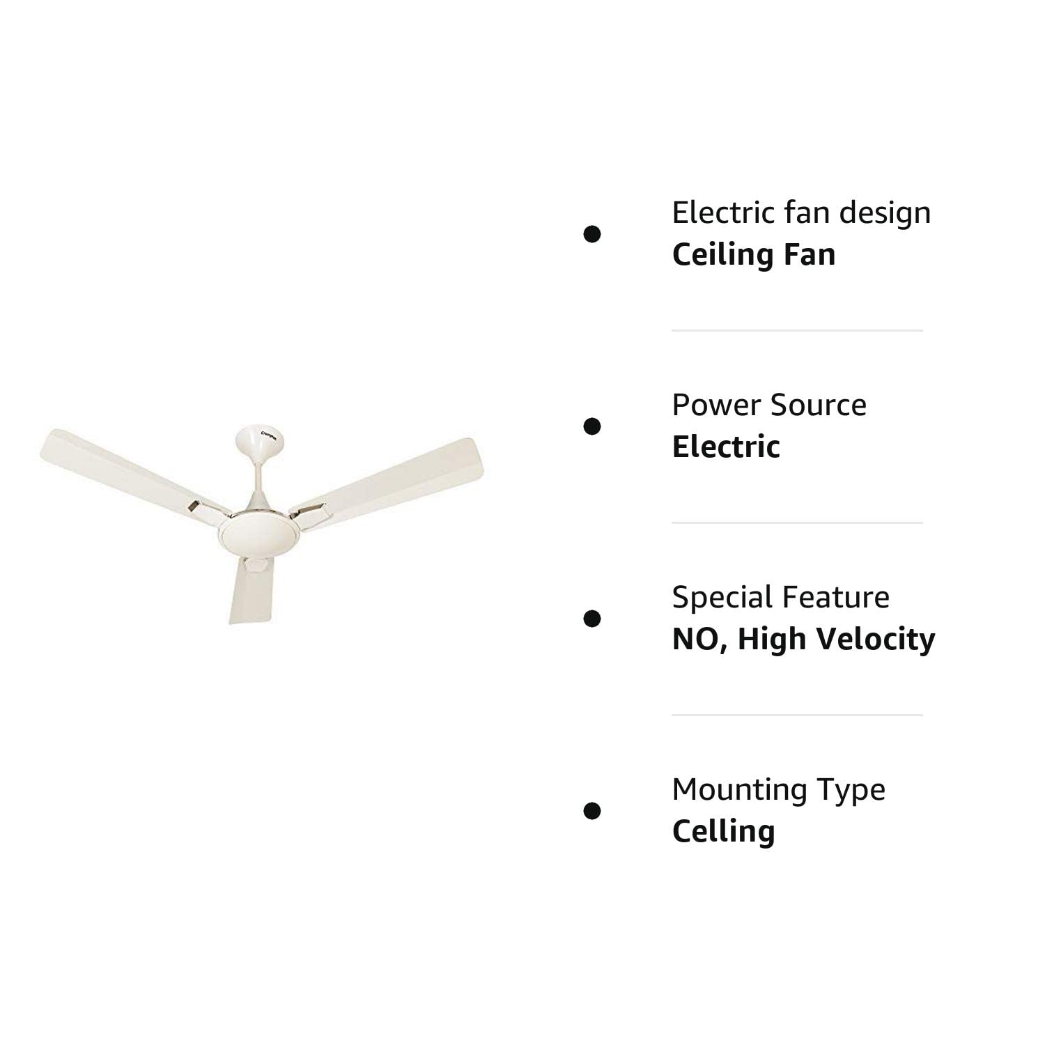 Crompton New Aura Prime Ceiling Fan 1200 mm Pearl White Chrome