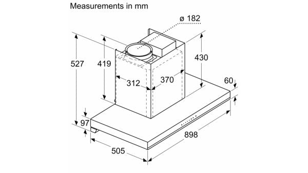Bosch 90cm சுவர் மவுண்ட் புகைபோக்கி DWB98IJ60I - நேர்த்தியான மற்றும் திறமையானது
