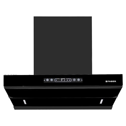 Faber 60cm 1500m³/hr Autoclean Kitchen Chimney|Digital Display|Filterless|Slant Body|T-Shape Panel|Touch+Gesture|12Yr on Motor,5Yr Comprehensive Warranty by Faber|Hood Alpine FL HC BK 60, Mat