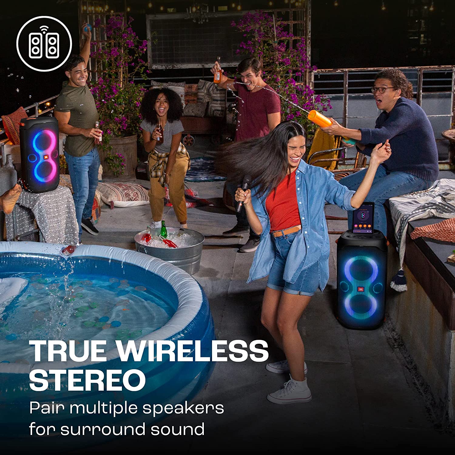 JBL Partybox 110 | Wireless Bluetooth Party Speaker | 160W Monstrous Pro Sound | Dynamic Light Show | Upto 12Hrs Playtime | Built-in Powerbank | Guitar & Mic Support PartyBox App (Black)