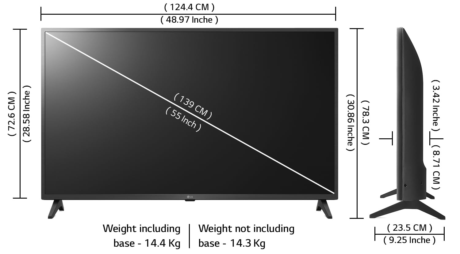 LG 139 cm (55 inches) 4K Ultra HD Smart LED TV 55UQ7550PSF (Ceramic Black)