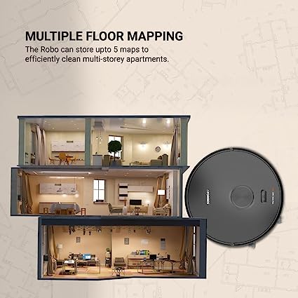 Eureka Forbes Lvac Voice NUO Robotic Automatic Vacuum Cleaner with Smart Voice Control,3D Laser Mapping,Room Zoning,Cleans Silently