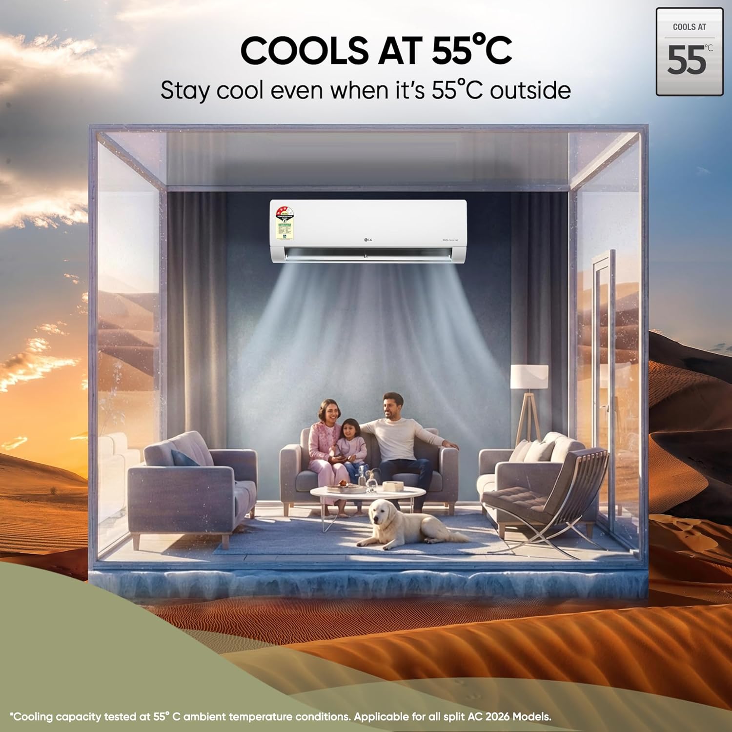 LG 2T 3S DUAL Inverter Split AC Q24ENXE - New Star Rated, Energy Efficient