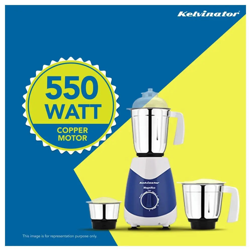 Kelvinator Magnifico355 Mixer Grinder KMG00355 3 Jars Stainless Steel