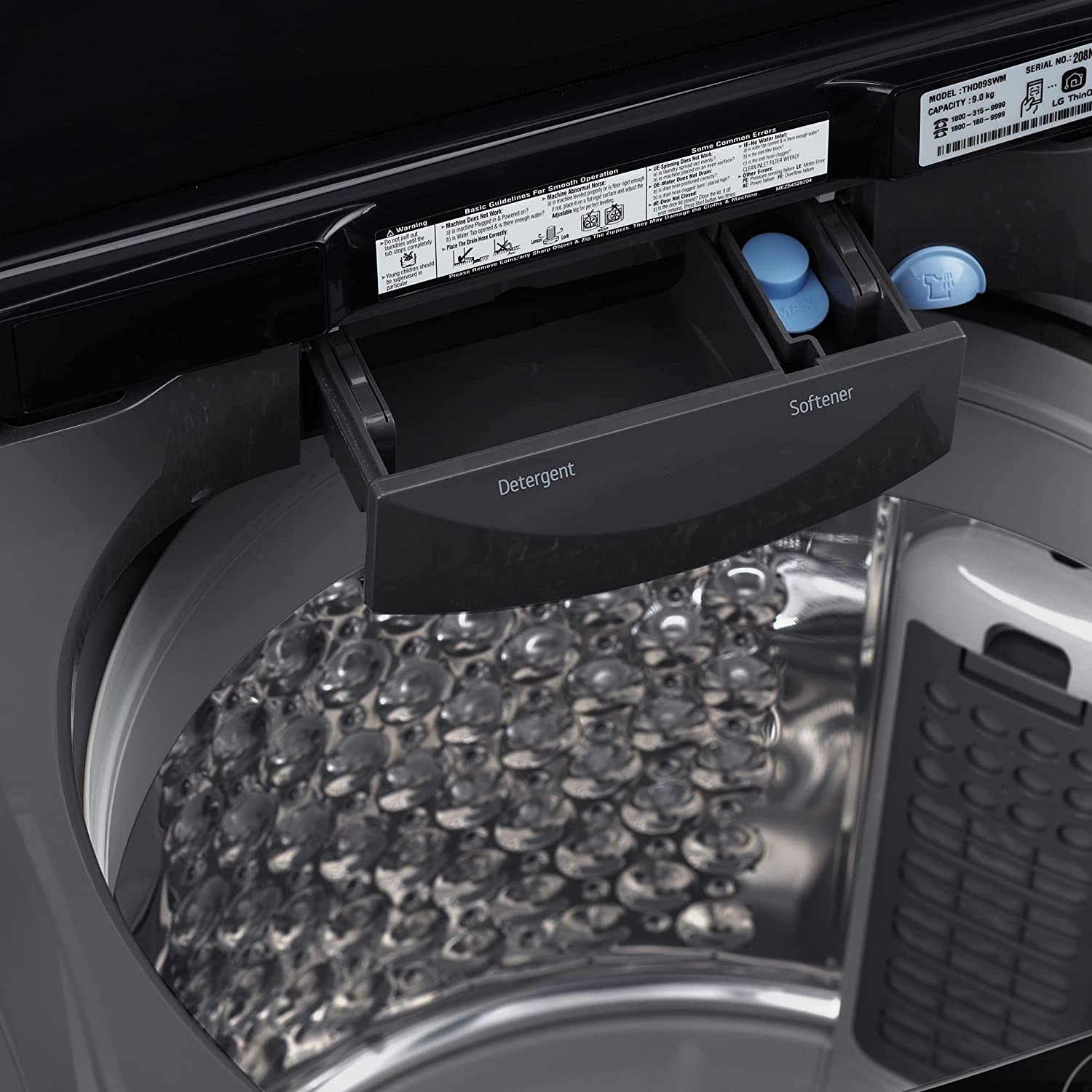LG 10 Kg 5 Star Inverter Wi-Fi Fully-Automatic Top Load Washing Machine (THD10NWM, Middle Black, AIDD Technology)