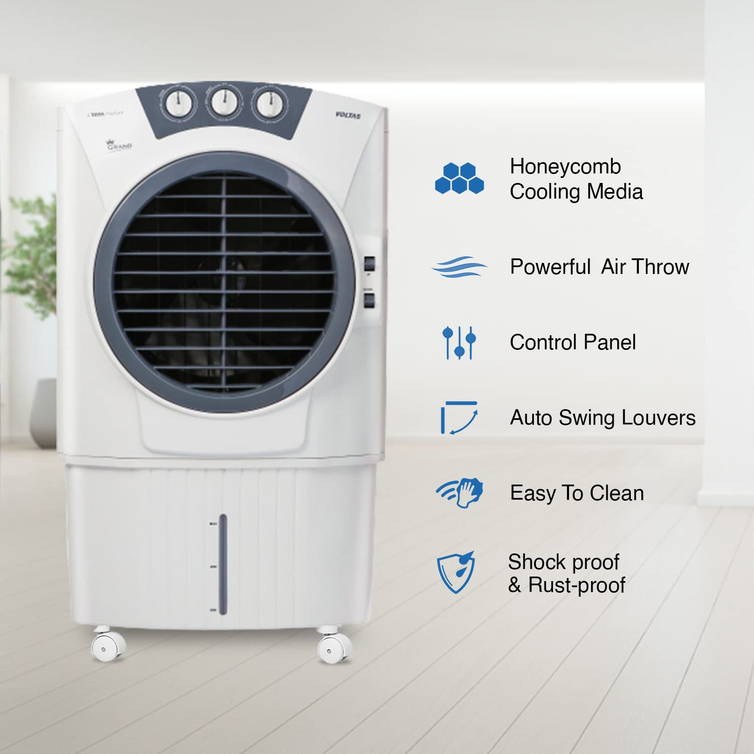 Voltas Grand 52 Desert Cooler - 52L, Off-White