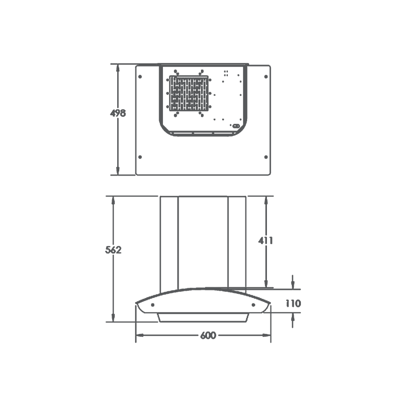Kaff Mill Dhc 60cm Chimney Wall Mount with Digital Display - Sleek & Efficient