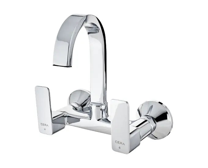 Cera Ruby F1005501 Brass Single Lever Sink Mixer (Silver)