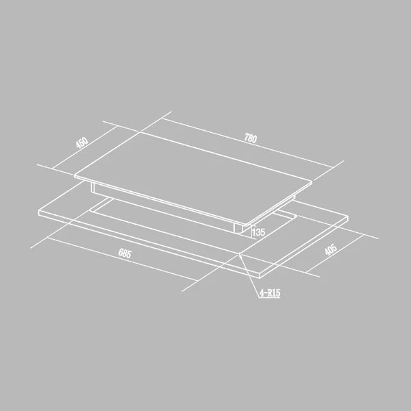 Hafele VESTA 378 78cm 3-Burner Hob - Vesta Series: Sleek and Efficient Cooking Solution