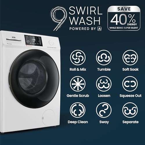 IFB 8 Kg 5 Star with 9 Swirl Wash, AI Powered, Wi-Fi, Fully Automatic Front Load Washing Machine (Senator GXN 8012, Steam Refresh Program with Eco Inverter, Grey)