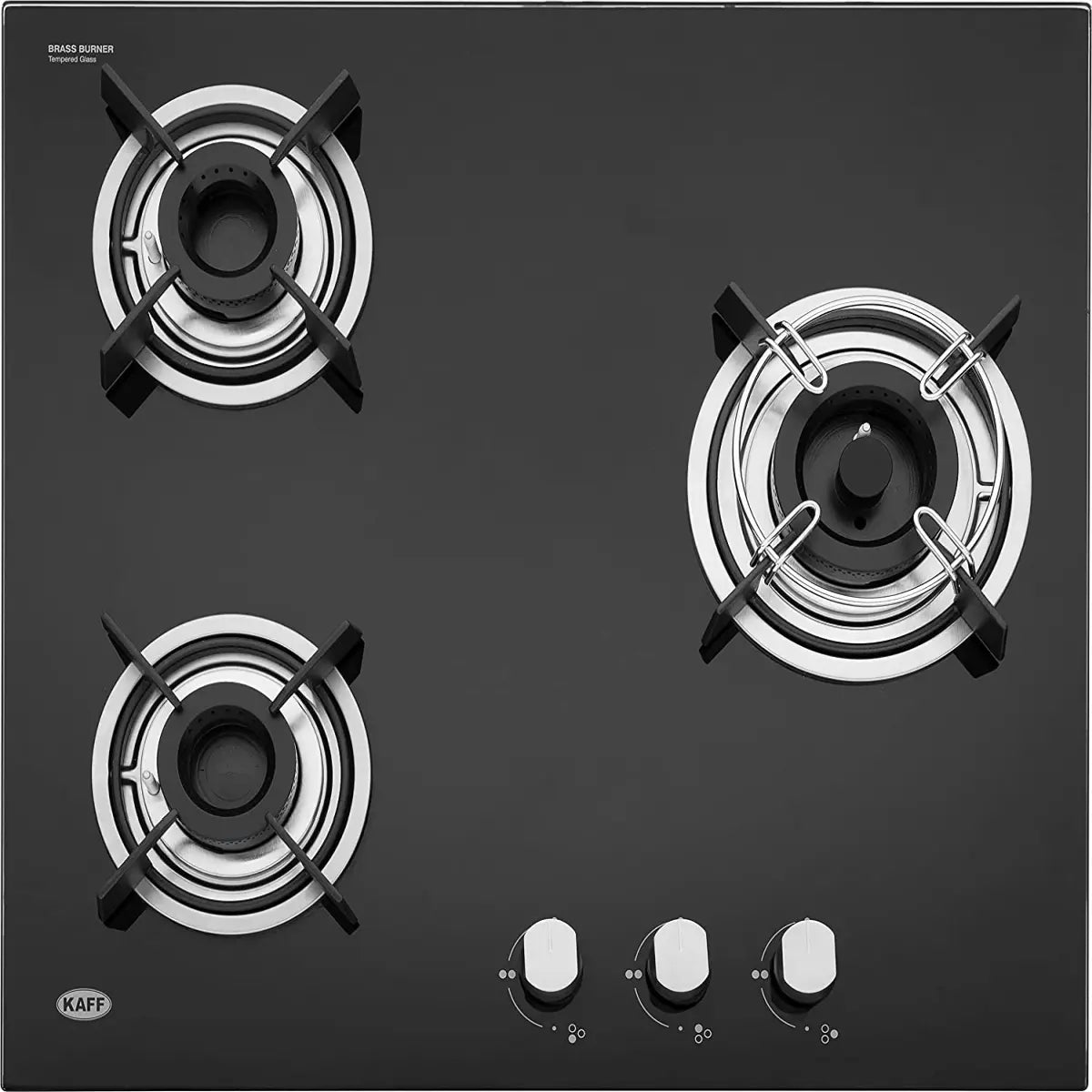 Kaff HBR 603B 3 Burner Built In Hob Black Auto ignition