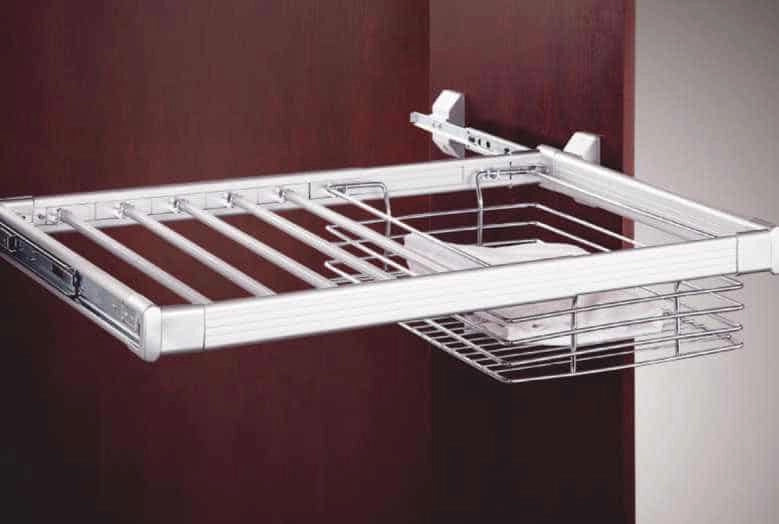 Inox Adj. Trouser Pull Out With Shirt Basket