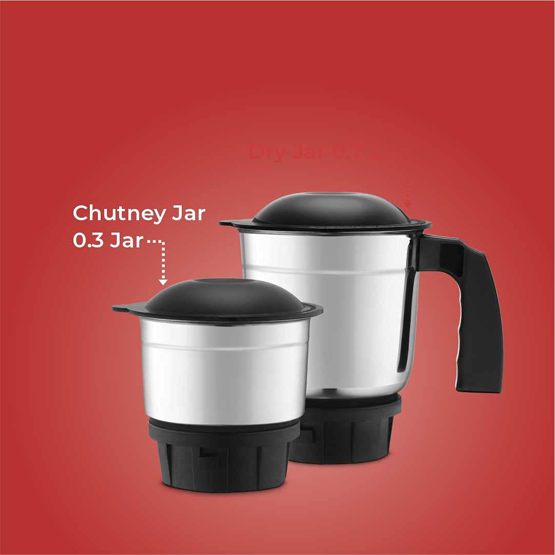 KUTCHINA 500 Watt Victor 500 Mixer Grinder Machine Red 3 Jars