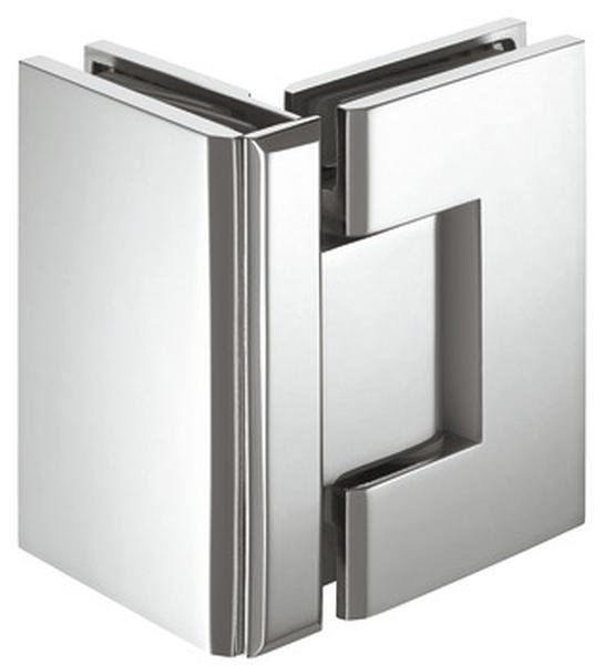 hafele 981.35.096 Glass To Glass Hinge 90° For 8 To 10mm Glass Nickel Matt
