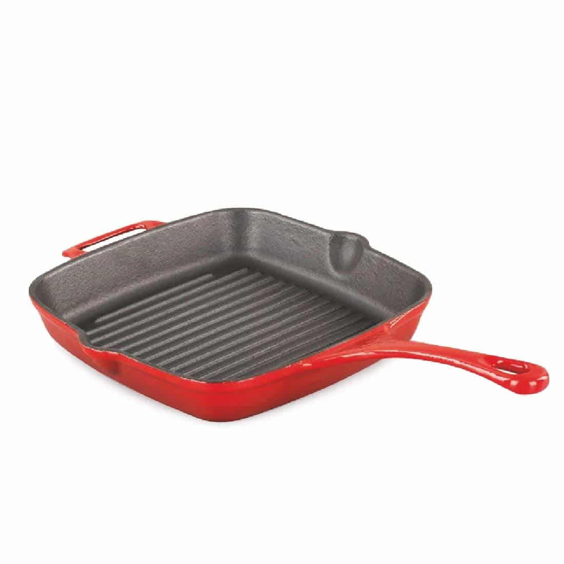 Alda Grill Pan Enameled Cast Iron - 26cm, Red