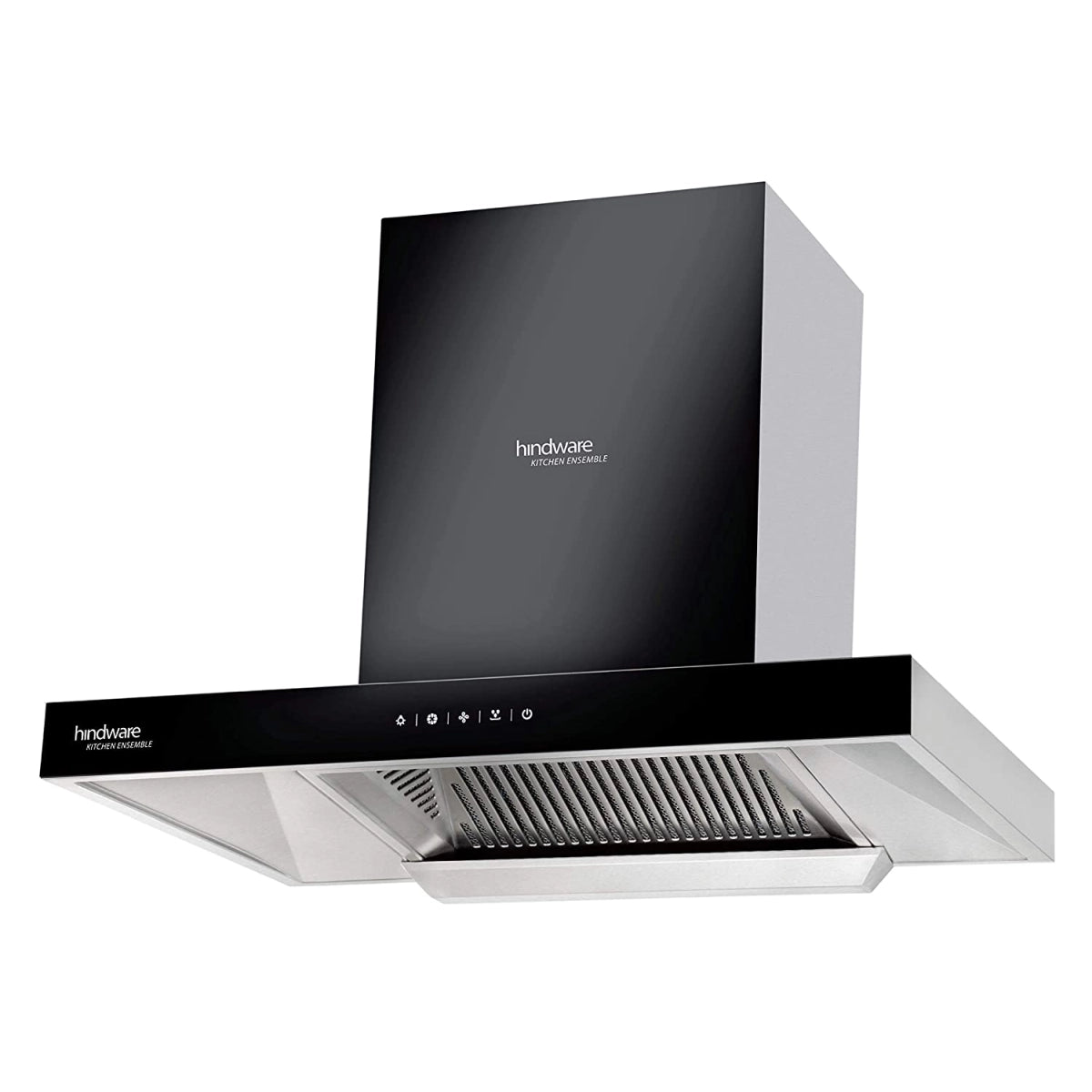 Hindware Alicia Plus 60 Cm wall mounted chimney for kitchen, Auto Clean With Motion Sensor Black