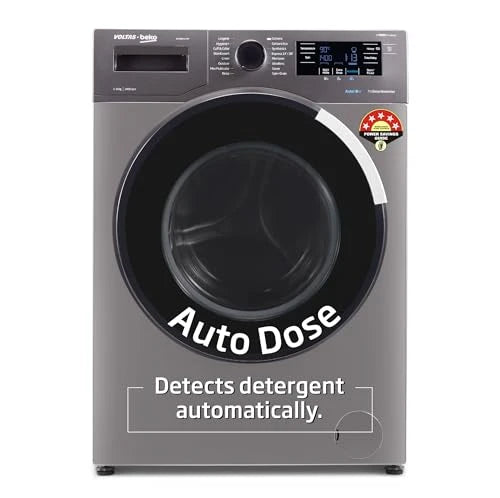Voltas Beko 8.0kg, Inverter, 5 Star Front Load Washing Machine (WFL8014VTAP, Anthracite), Auto Dosing,Stain Expert