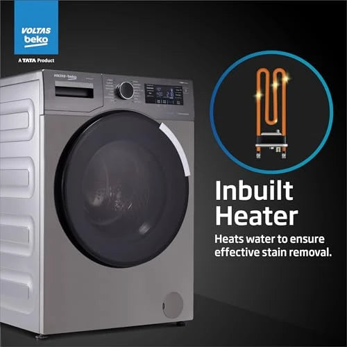 Voltas Beko 8.0kg, Inverter, 5 Star Front Load Washing Machine (WFL8014VTAP, Anthracite), Auto Dosing,Stain Expert