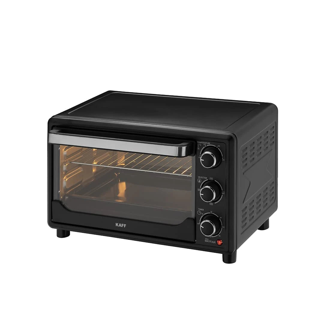 Kaff MFOT25 Electric Oven Toaster Grill (OTG) for Kitchen 25 Litre, 1500W with Convection Mode, Stainless Steel Finish Styling Handle (Black)