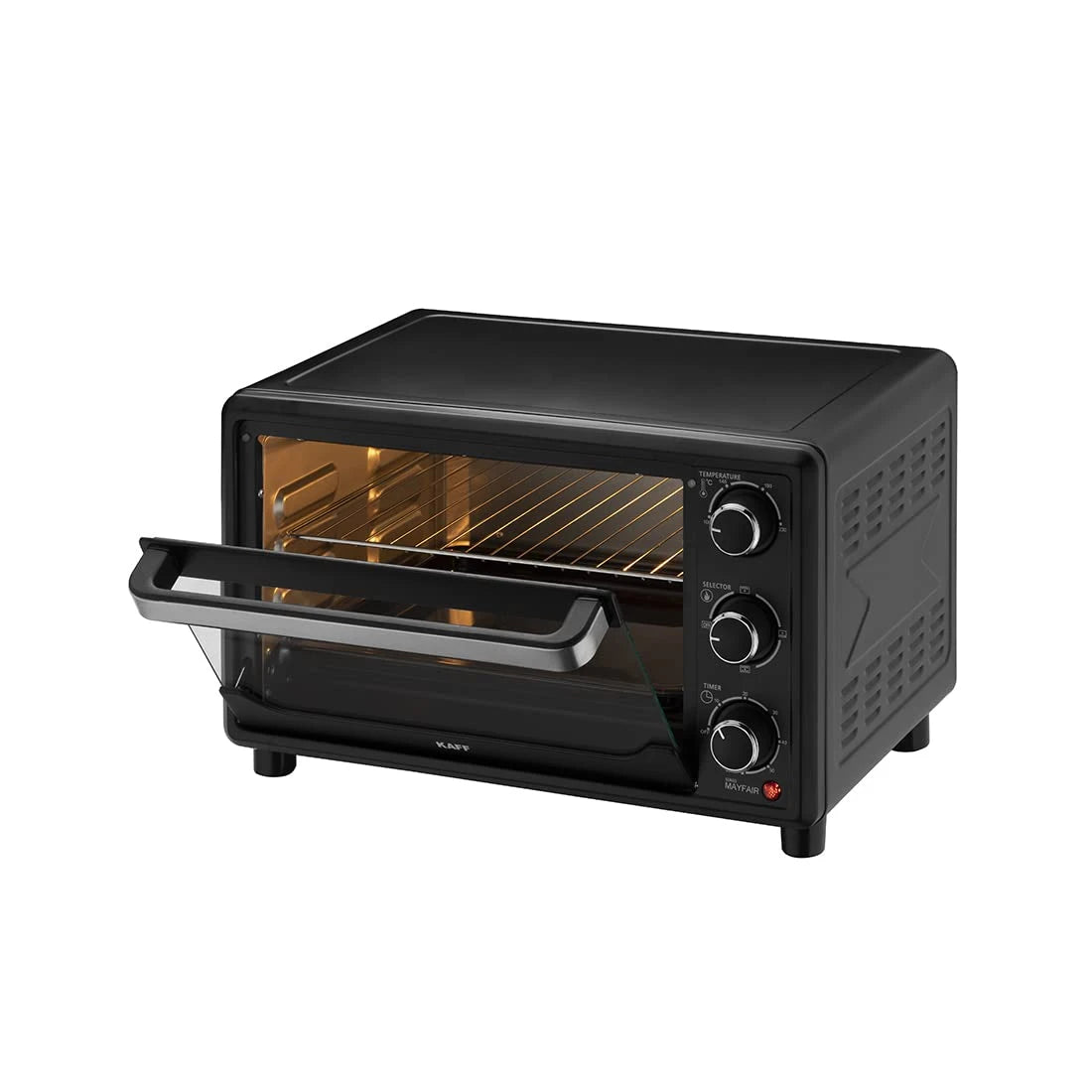 Kaff MFOT25 Electric Oven Toaster Grill (OTG) for Kitchen 25 Litre, 1500W with Convection Mode, Stainless Steel Finish Styling Handle (Black)
