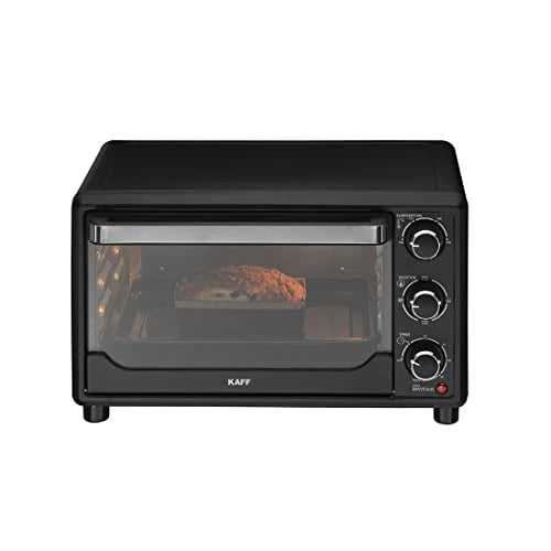 Kaff MFOT25 Electric Oven Toaster Grill (OTG) for Kitchen 25 Litre, 1500W with Convection Mode, Stainless Steel Finish Styling Handle (Black)