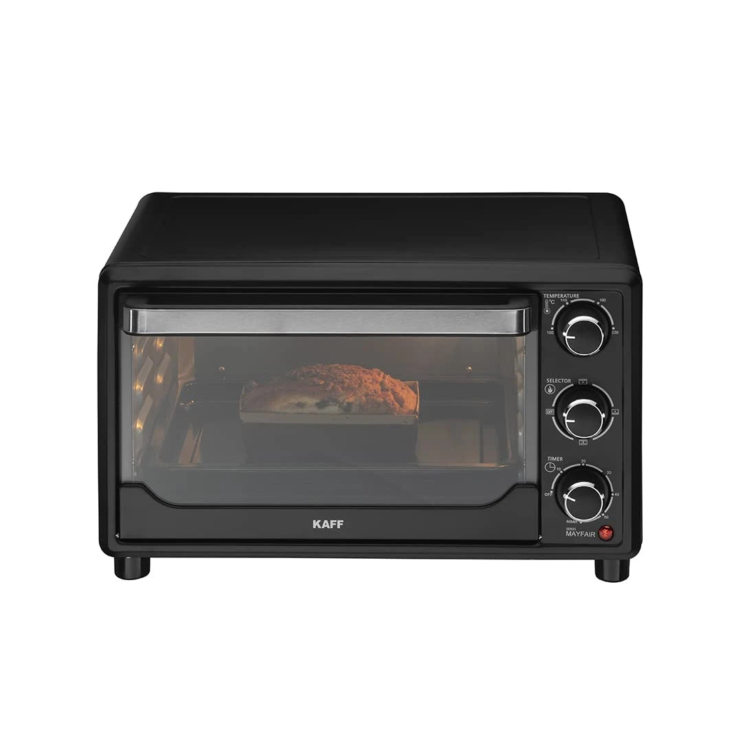 Kaff MFOT25 Electric Oven Toaster Grill (OTG) for Kitchen 25 Litre, 1500W with Convection Mode, Stainless Steel Finish Styling Handle (Black)