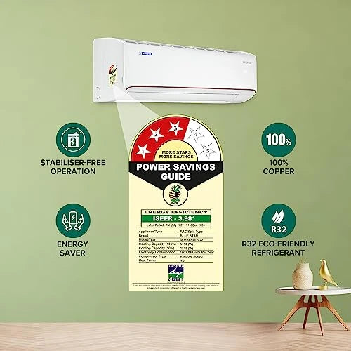 Blue Star 1.5 Ton 3 Star 5 in 1 Convertible Inverter Split AC (Copper, Multi Sensors, Stabalizer Free Operation, Self Diagnosis, IA318FNU, White)