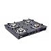 Glen 4 Burner Toughened Glass Top LPG Gas Stove | Black | Manual Ignition | ISI Certified | Stainless Steel Drip Trays | 360 Revolving Inlet Nozzle | 2 Year Warranty | 1041GTBBBL