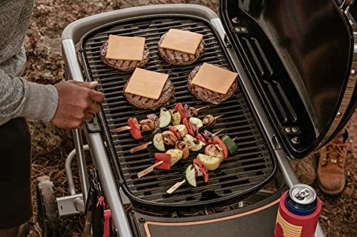 Weber Traveler Portable Gas Grill – Blue Edition | Compact Foldable Outdoor BBQ with Large Cooking Surface, One-Hand Setup, Travel-Ready Design, Ideal for Camping, Tailgating, and Road Trips