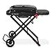 Weber Traveler Portable Gas Grill – Stealth Edition | Foldable Compact BBQ Grill with Large Cooking Area, One-Hand Setup, Heavy-Duty Wheels | Ideal for Camping, Road Trips, Tailgating, Outdoor Cooking