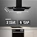 Hindware Smart Appliances | Mariana 90 cm Chimney | 1180 CMH | Thermal Auto Clean | Fillterless | Touch Control, Motion Sensor | 5 Yrs Warranty on Motor & 2 Yrs on Product | Wall Mounted (Black)