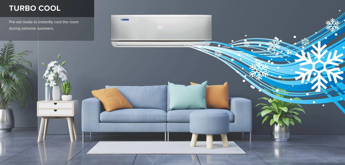 Blue Star 1 Ton 3 Star Split AC (2023 Model, Copper Condenser, Dust Filter, FB312DNU) Self Diagnosis, Auto Restart with Memory Function